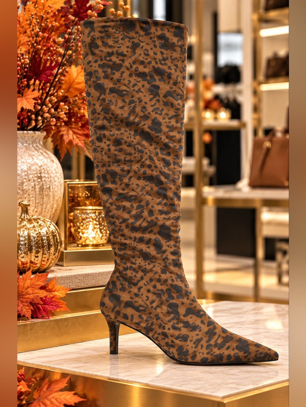 A New Day “Justice” Leopard Print Below-the-Knee Boots – Size 9 – NWT